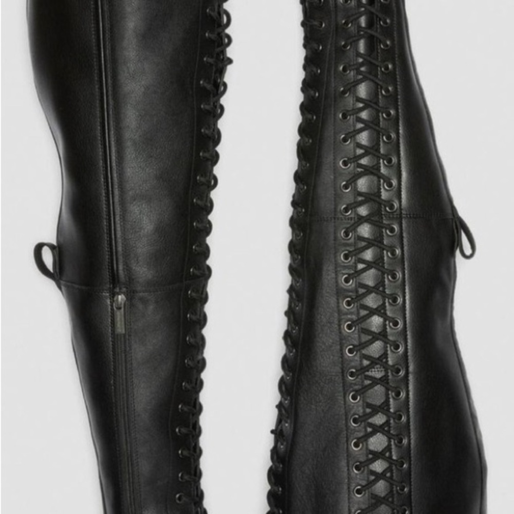 Dr. Martens Black Lace-Up Over the Knee Boots